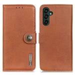 KHAZNEH Cowhide Texture Case for Samsung Galaxy A55 5G PU Leather Protective Cover Wallet