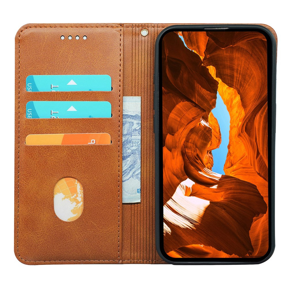 Til Samsung Galaxy A55 5G Cover Kalveskindsstruktur PU Læder Slim-Fit Mobiltelefoncover
