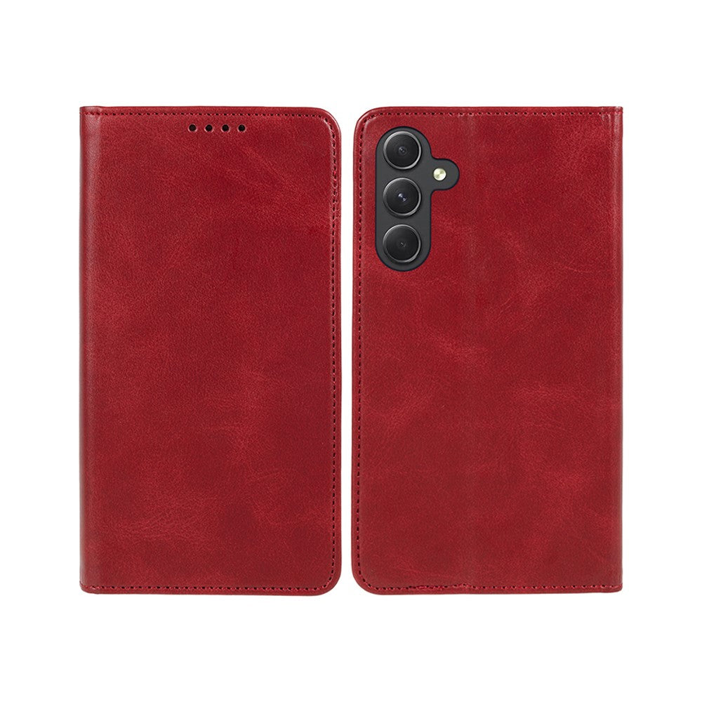 Til Samsung Galaxy A55 5G Cover Kalveskindsstruktur PU Læder Slim-Fit Mobiltelefoncover