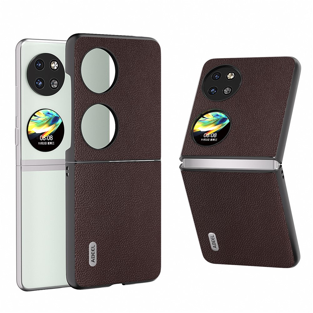 ABEEL För Huawei Pocket 2 Elegant Skyddsfodral i Äkta Koläder