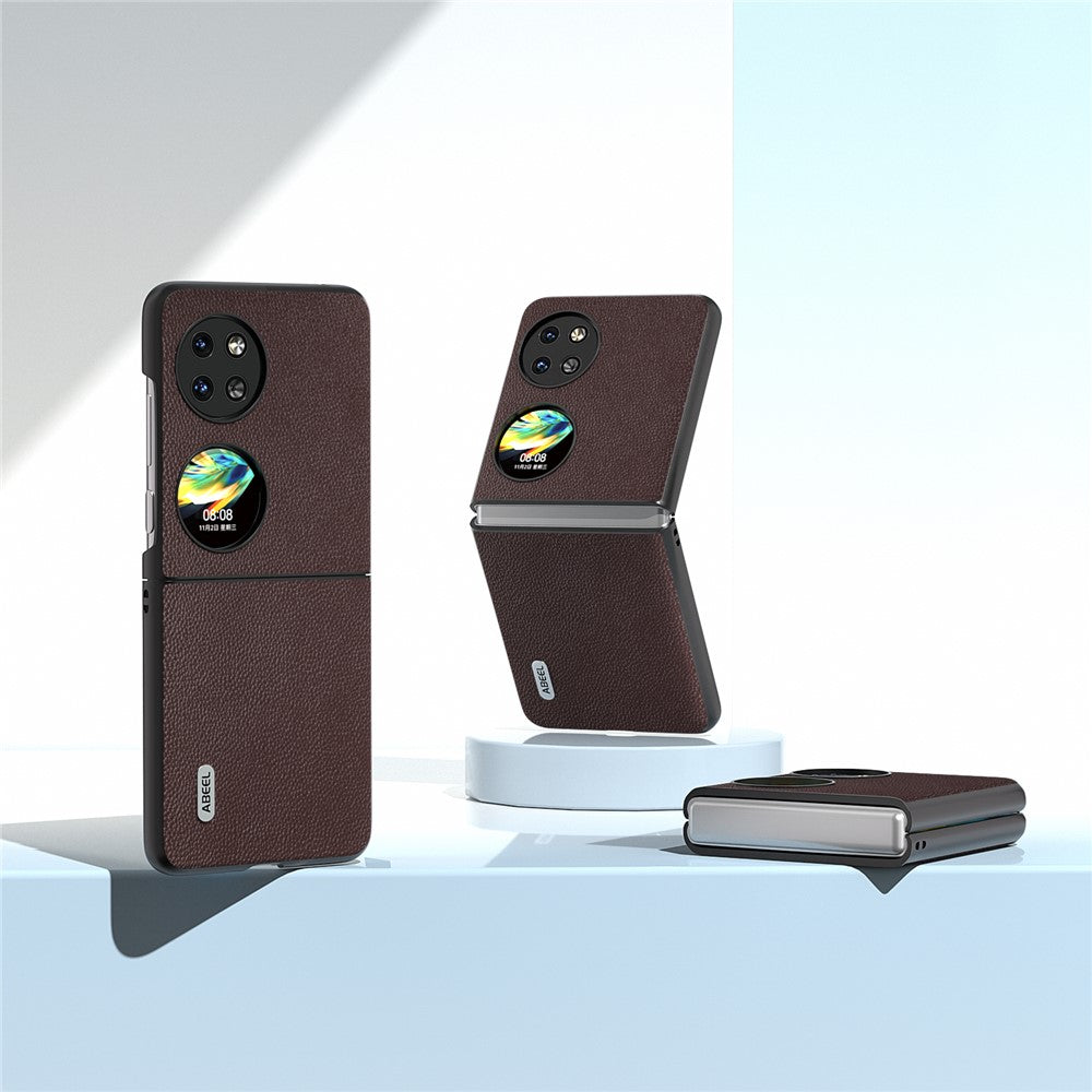 ABEEL För Huawei Pocket 2 Elegant Skyddsfodral i Äkta Koläder
