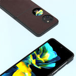 ABEEL För Huawei Pocket 2 Elegant Skyddsfodral i Äkta Koläder