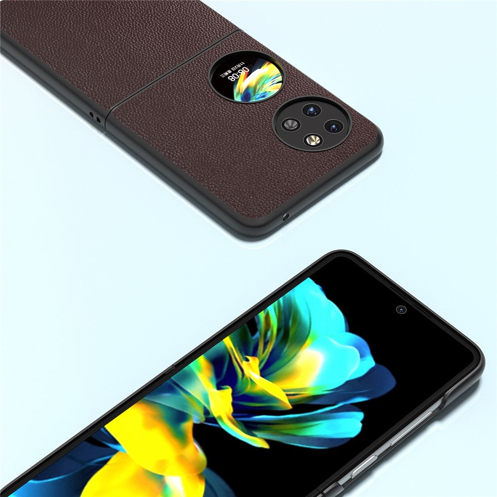 ABEEL För Huawei Pocket 2 Elegant Skyddsfodral i Äkta Koläder