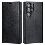 For Samsung Galaxy S23 Ultra Case Crazy Horse Texture Split Leather Wallet Cover