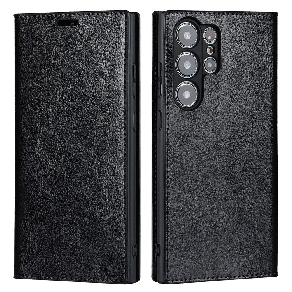 For Samsung Galaxy S23 Ultra Case Crazy Horse Texture Split Leather Wallet Cover
