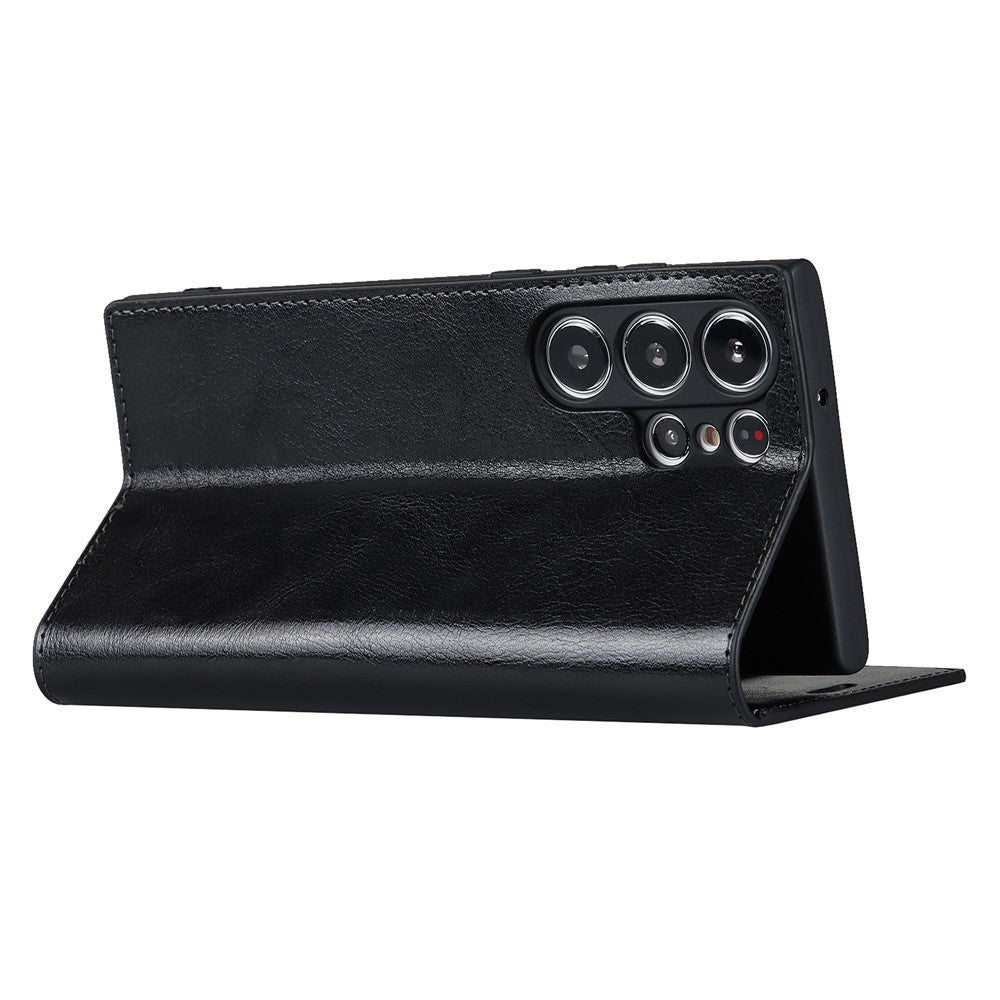 For Samsung Galaxy S23 Ultra Case Crazy Horse Texture Split Leather Wallet Cover