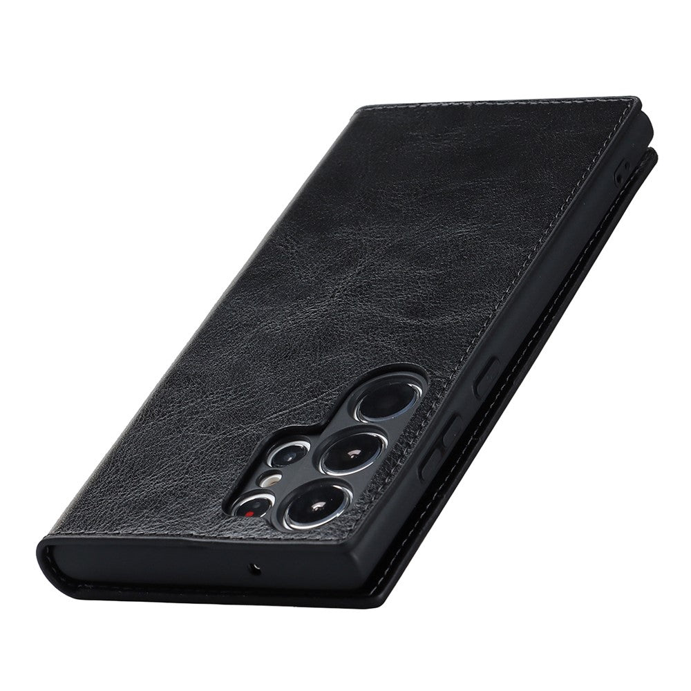 For Samsung Galaxy S23 Ultra Case Crazy Horse Texture Split Leather Wallet Cover