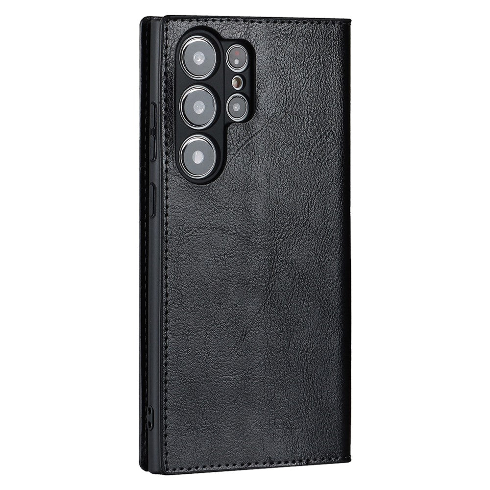 For Samsung Galaxy S23 Ultra Case Crazy Horse Texture Split Leather Wallet Cover