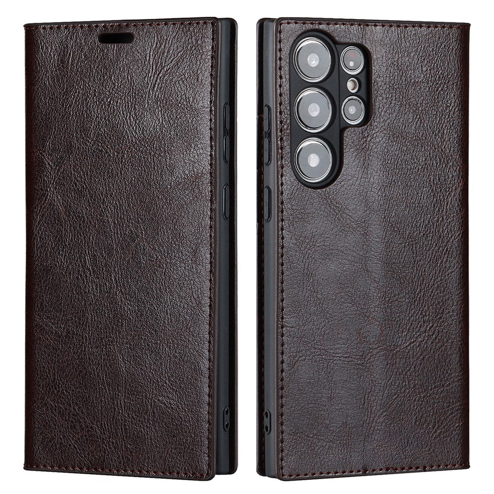 For Samsung Galaxy S23 Ultra Case Crazy Horse Texture Split Leather Wallet Cover