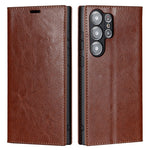 For Samsung Galaxy S23 Ultra Case Crazy Horse Texture Split Leather Wallet Cover