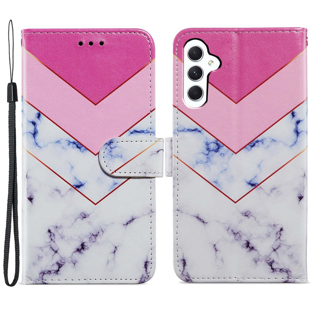Samsung Galaxy A55 5G Mobilskal PU Läder Mönster Tryck Plånboksfodral