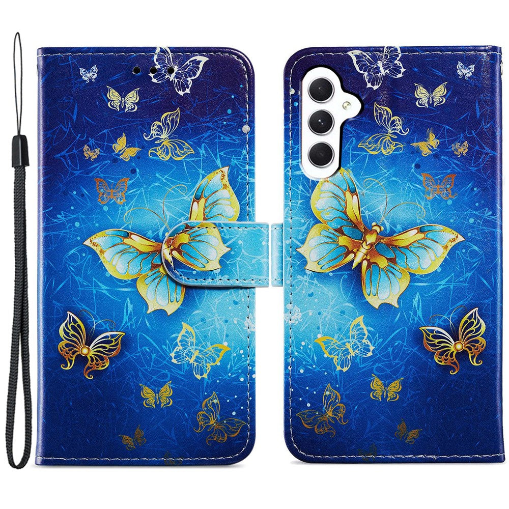 Samsung Galaxy A55 5G Mobilskal PU Läder Mönster Tryck Plånboksfodral