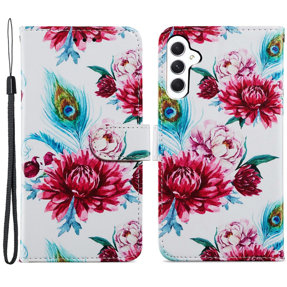 Samsung Galaxy A55 5G Mobilskal PU Läder Mönster Tryck Plånboksfodral