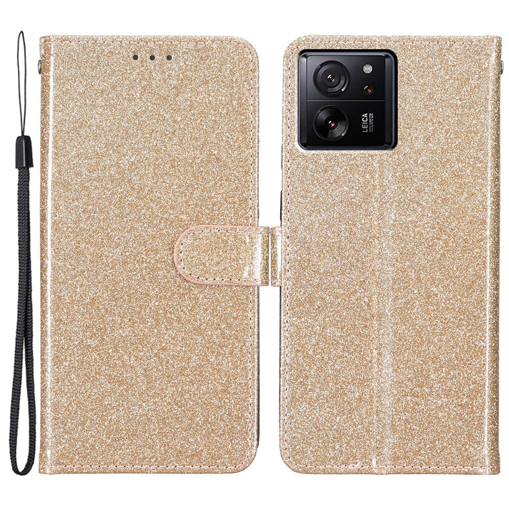 For Xiaomi 13T / 13T Pro / Redmi K60 Ultra Glitter Leather Case with Wallet Stand