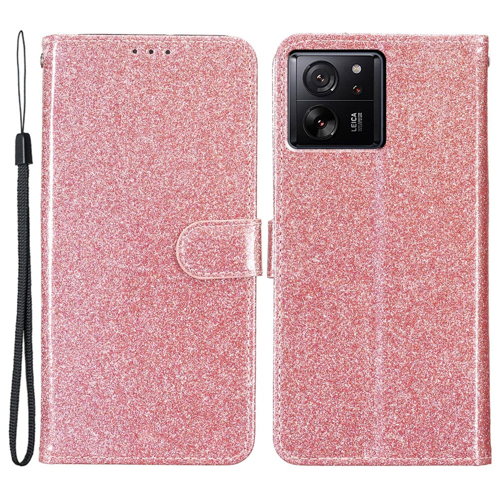For Xiaomi 13T / 13T Pro / Redmi K60 Ultra Glitter Leather Case with Wallet Stand
