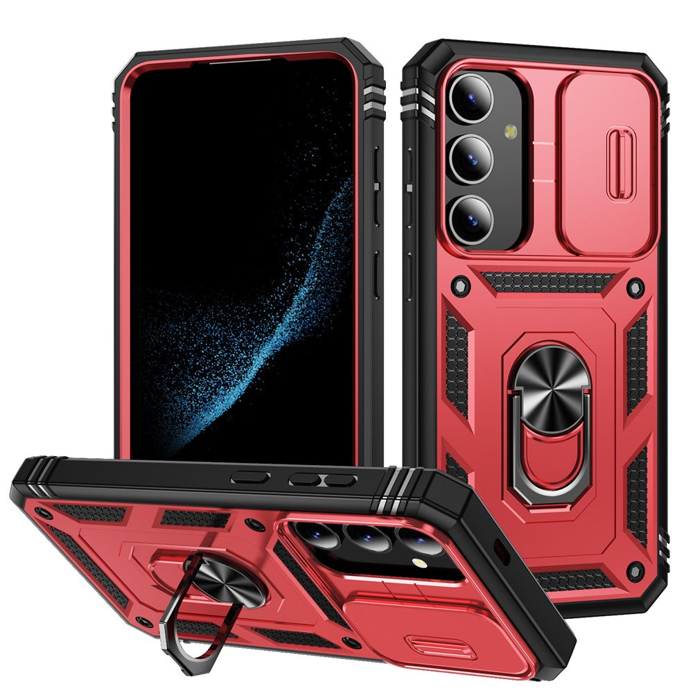 Slide Window Design for Samsung Galaxy S24+ Phone Case TPU+PC Protective Cover