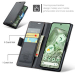 CASEME 023 Google Pixel 8a Läderfodral RFID - Svart