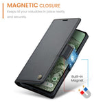 CASEME 023 Google Pixel 8a Läderfodral RFID - Svart