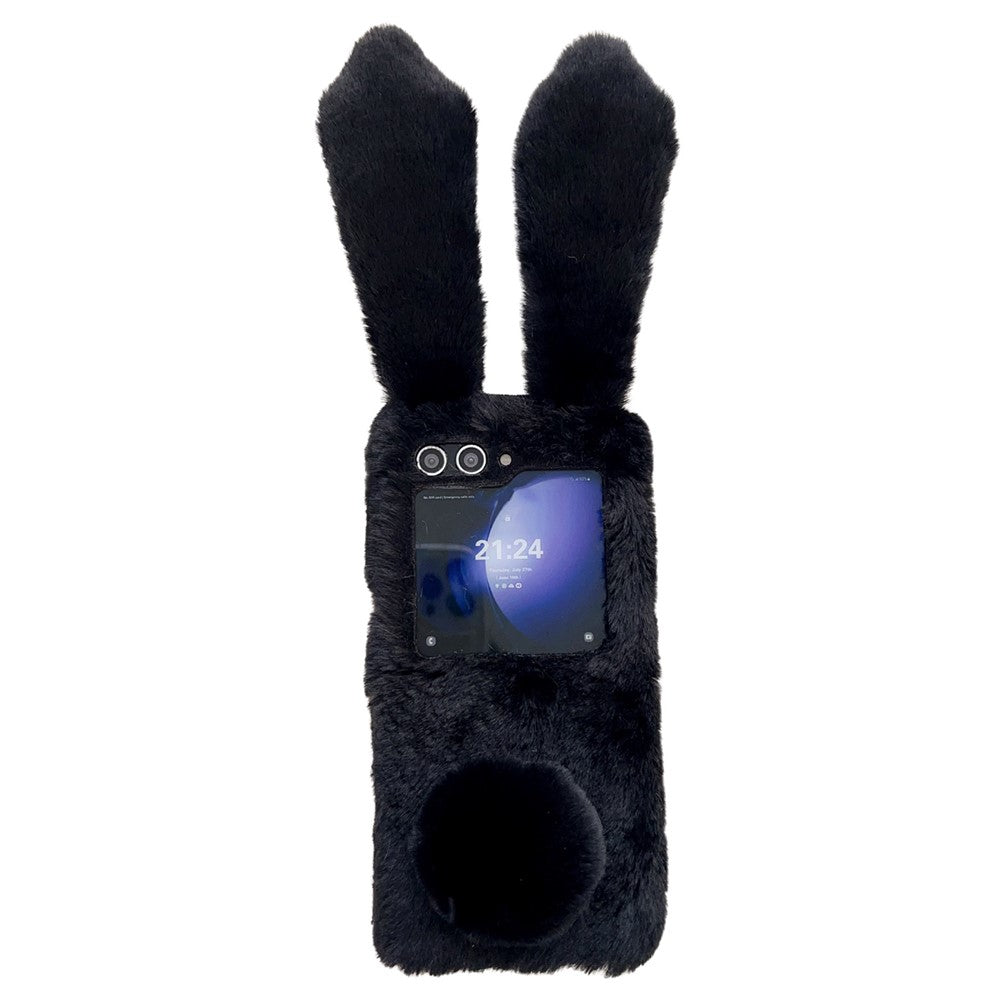 Til Samsung Galaxy Z Flip5 5G Mobiltelefonetui Plysset Sød 3D Kaninører Blød TPU Beskyttelsescover