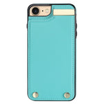 For iPhone SE (2022) / SE (2020) / iPhone 7 / 8 4.7 inch Cell Phone Case TPU+Leather Metal Decor Card Holder Cover