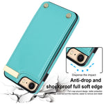 For iPhone SE (2022) / SE (2020) / iPhone 7 / 8 4.7 inch Cell Phone Case TPU+Leather Metal Decor Card Holder Cover