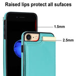 For iPhone SE (2022) / SE (2020) / iPhone 7 / 8 4.7 inch Cell Phone Case TPU+Leather Metal Decor Card Holder Cover