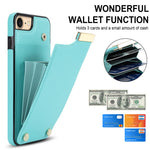 For iPhone SE (2022) / SE (2020) / iPhone 7 / 8 4.7 inch Cell Phone Case TPU+Leather Metal Decor Card Holder Cover