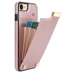 For iPhone SE (2022) / SE (2020) / iPhone 7 / 8 4.7 inch Cell Phone Case TPU+Leather Metal Decor Card Holder Cover