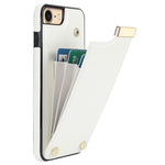 For iPhone SE (2022) / SE (2020) / iPhone 7 / 8 4.7 inch Cell Phone Case TPU+Leather Metal Decor Card Holder Cover