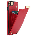 For iPhone SE (2022) / SE (2020) / iPhone 7 / 8 4.7 inch Cell Phone Case TPU+Leather Metal Decor Card Holder Cover