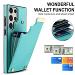For Samsung Galaxy S23 Ultra Cell Phone Case TPU+PU Leather Hardware Decor Card Holder Back Cover