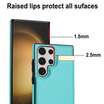 For Samsung Galaxy S23 Ultra Cell Phone Case TPU+PU Leather Hardware Decor Card Holder Back Cover