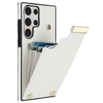 For Samsung Galaxy S23 Ultra Cell Phone Case TPU+PU Leather Hardware Decor Card Holder Back Cover