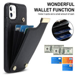 For iPhone 11 Cover TPU+PU Leather Metal Decor Shockproof Cell Phone Case with Card Holder