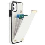 For iPhone 11 Cover TPU+PU Leather Metal Decor Shockproof Cell Phone Case with Card Holder