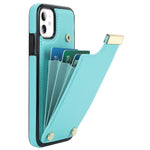 For iPhone 11 Cover TPU+PU Leather Metal Decor Shockproof Cell Phone Case with Card Holder