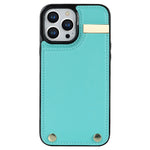 For iPhone 15 Pro Max Case TPU+PU Leather+Metal Hardware Phone Cover with Card Holder