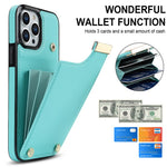 For iPhone 15 Pro Max Case TPU+PU Leather+Metal Hardware Phone Cover with Card Holder