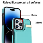 For iPhone 15 Pro Max Case TPU+PU Leather+Metal Hardware Phone Cover with Card Holder
