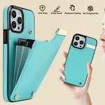 For iPhone 15 Pro Max Case TPU+PU Leather+Metal Hardware Phone Cover with Card Holder