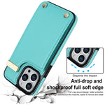 For iPhone 15 Pro Max Case TPU+PU Leather+Metal Hardware Phone Cover with Card Holder