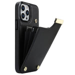 For iPhone 15 Pro Max Case TPU+PU Leather+Metal Hardware Phone Cover with Card Holder