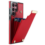 For Samsung Galaxy S24 Ultra Cover Hardware Decor TPU+PU Leather Card Bag Cell Phone Case