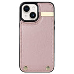 For iPhone 14 Plus Case TPU+PU Leather+Metal Mobile Phone Cover with Card Holder
