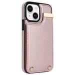 For iPhone 14 Plus Case TPU+PU Leather+Metal Mobile Phone Cover with Card Holder