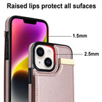For iPhone 14 Plus Case TPU+PU Leather+Metal Mobile Phone Cover with Card Holder