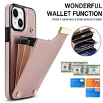 For iPhone 14 Plus Case TPU+PU Leather+Metal Mobile Phone Cover with Card Holder