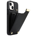 For iPhone 14 Plus Case TPU+PU Leather+Metal Mobile Phone Cover with Card Holder