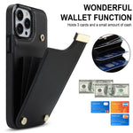 Til iPhone 14 Pro etui TPU+PU læder+metal mobilcover med kortholder