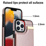 Til iPhone 13 Pro Max cover Mobilcover TPU+PU Læder+Metalskal med kortholder